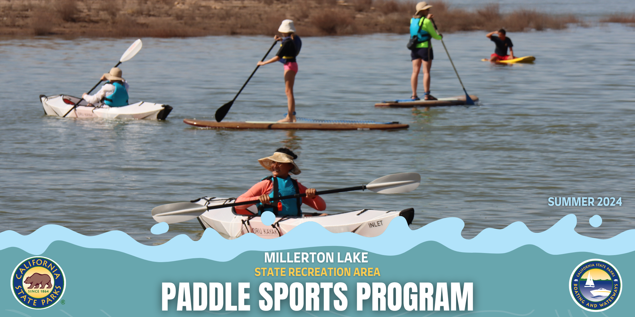 Millerton Lake SRA Paddle Sports Program Banner - Summer 2024